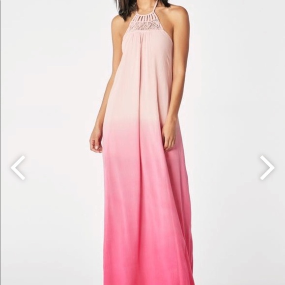 JustFab Dresses Justfab Coral Ombre Halter Maxi Dress Nwt Size 2x